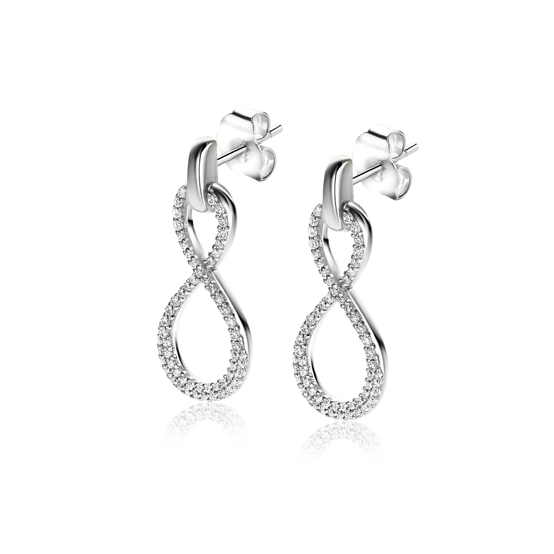 ZINZI zlv. oorstekers infinity pave zirconia's