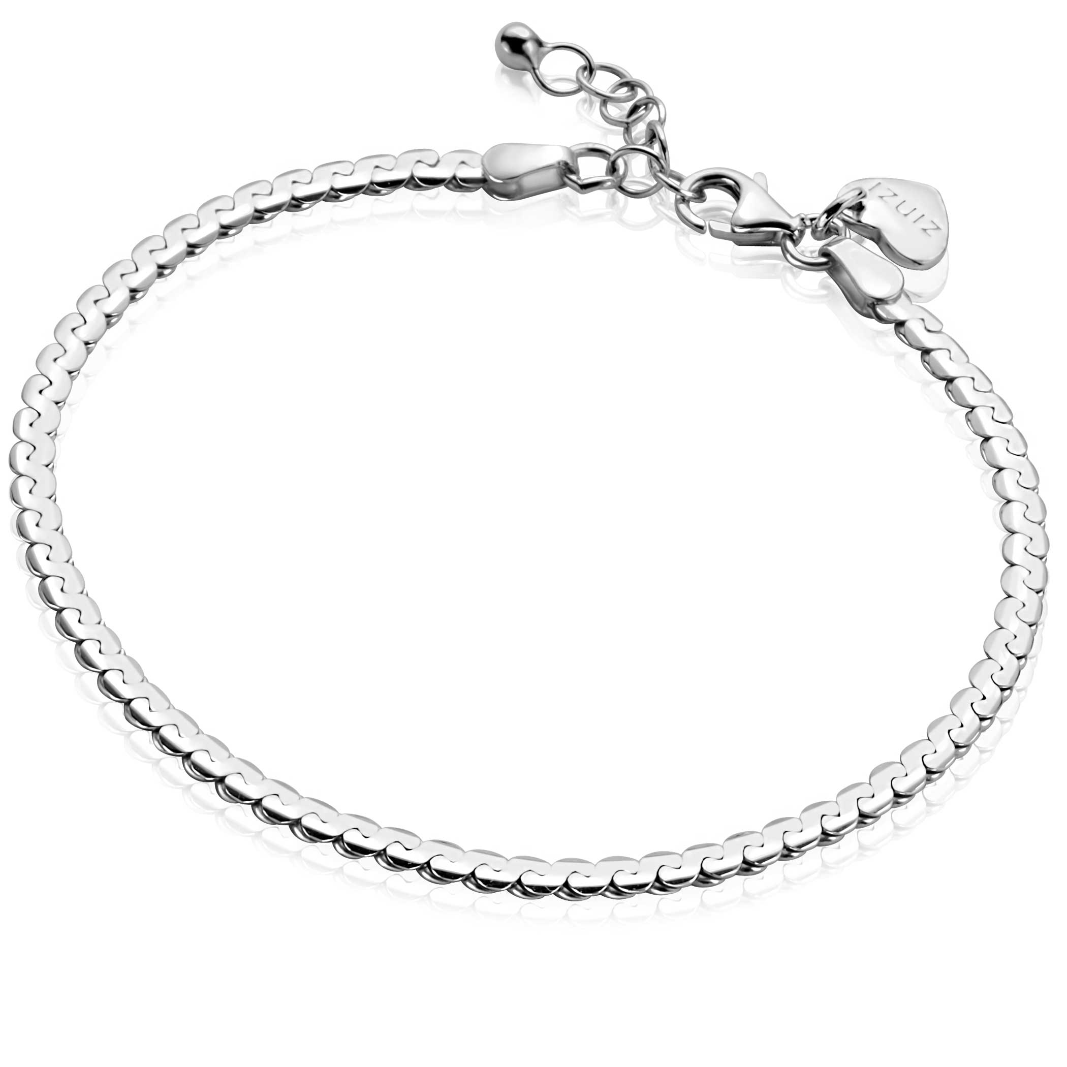 ZINZI Silberarmband mit Gliederkette, 3 mm breit, 18-21 cm ZIA2647