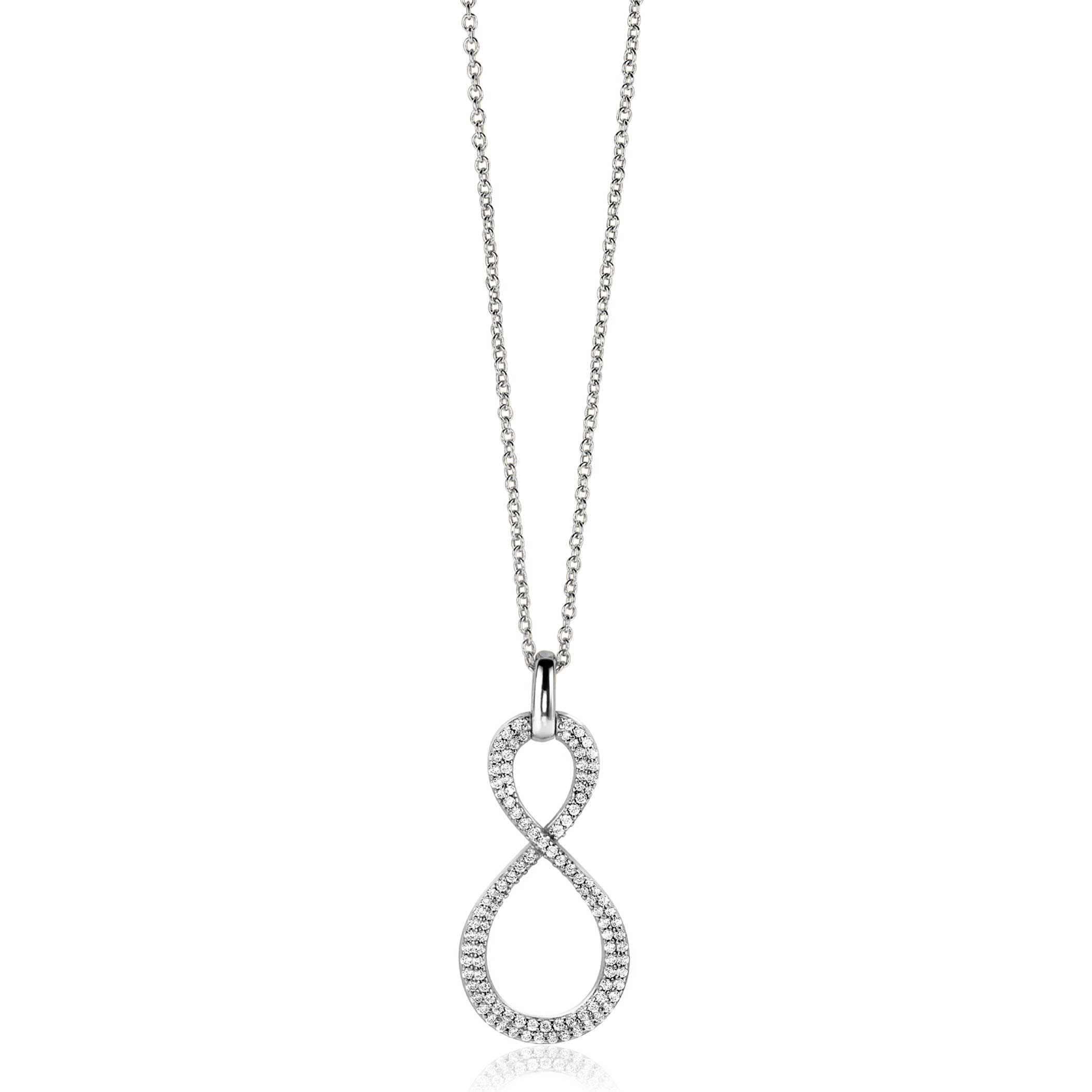 ZINZI zlv. hanger Infinity pave bezet met zirconia's