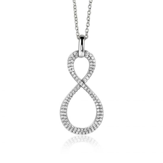 ZINZI zlv. hanger Infinity pave bezet met zirconia's