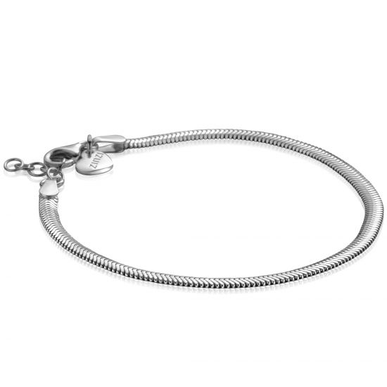 ZINZI zlv. armband platte slang  3.3mm breed