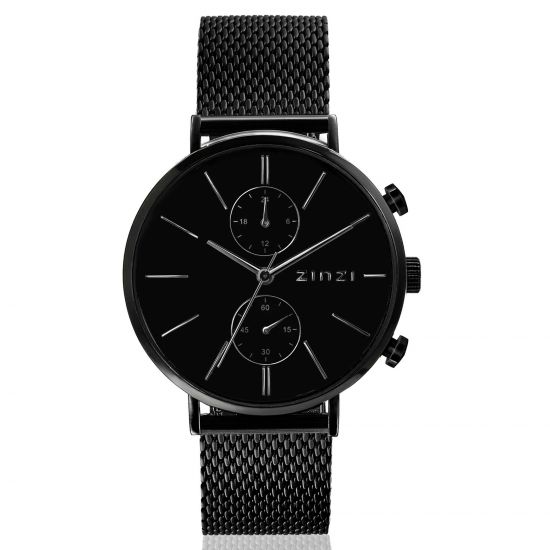 Zinzi Traveller dual time slv w.plt zwart/zwart mesh