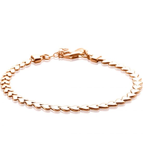 ZINZI silbernes Armband rosé vergoldet Herzen 4,5mm breit ZIA1798R