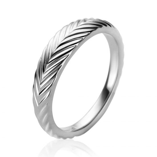 ZINZI silberner Ring (5mm breit) mit Federmotiv ZIR2644