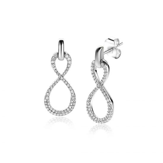 ZINZI zlv. oorstekers infinity pave zirconia's