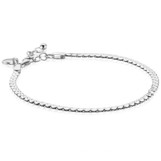 ZINZI Silberarmband mit Gliederkette, 3 mm breit, 18-21 cm ZIA2647