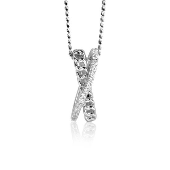 ZINZI zlv. hanger cross-over gourmet/zirconia's