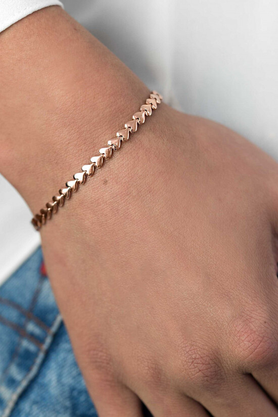 ZINZI silbernes Armband rosé vergoldet Herzen 4,5mm breit ZIA1798R